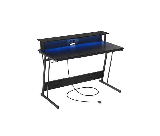 Mesa de escritorio FLASHES electrónica negra y patas acero