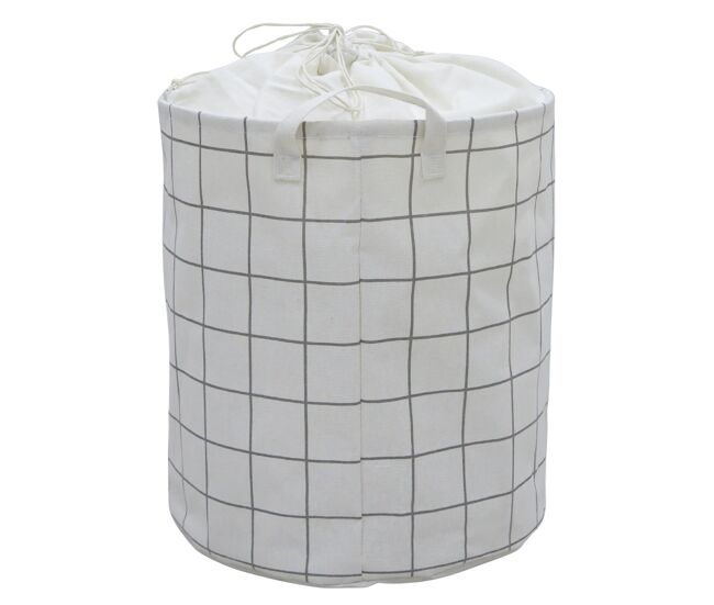 Cesto de ropa house tela 45x40x40cm color blanco