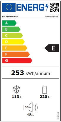 Combinado LG GBBSJ10EPY 344 litros No Frost 186cm inox
