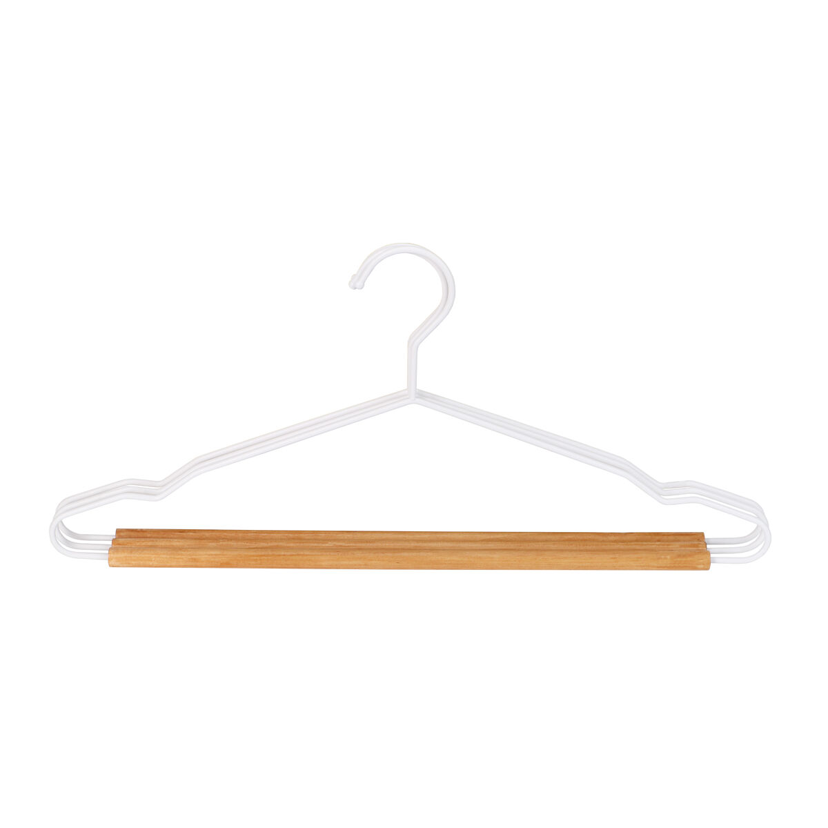 Set de 3 perchas WOOD metal y madera 20x42x1,2cm
