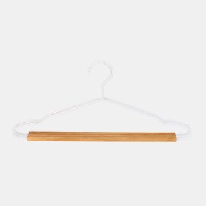 Conjunto 3 cabides WOOD em madeira e metal 20x42x1,2cm cor branco