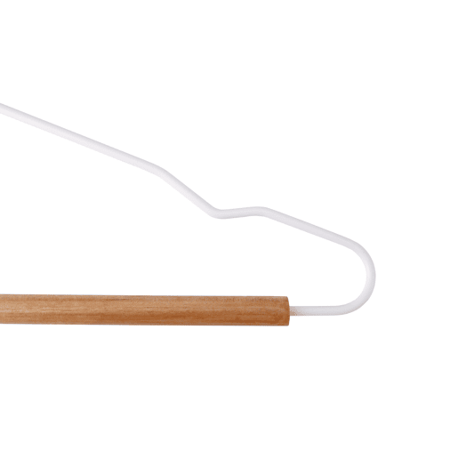 Conjunto 3 cabides WOOD em madeira e metal 20x42x1,2cm cor branco