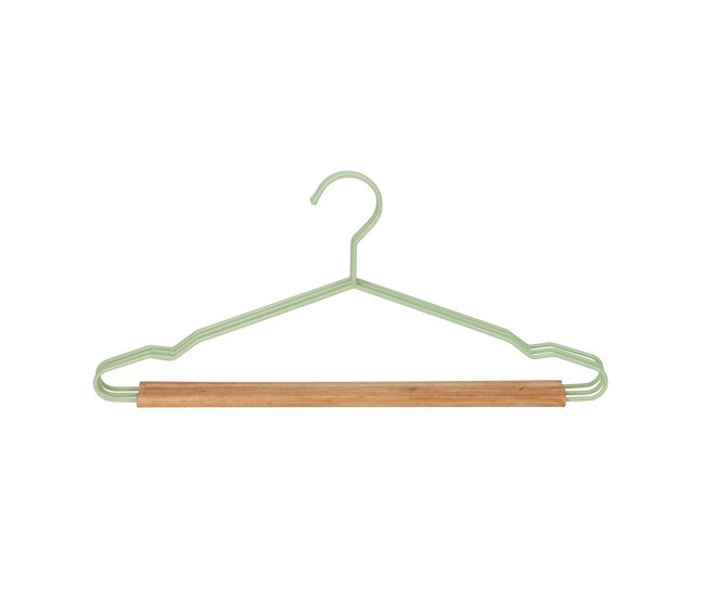 Set de 3 perchas wood metal y madera 20x42x1,2cm color gris - conforama