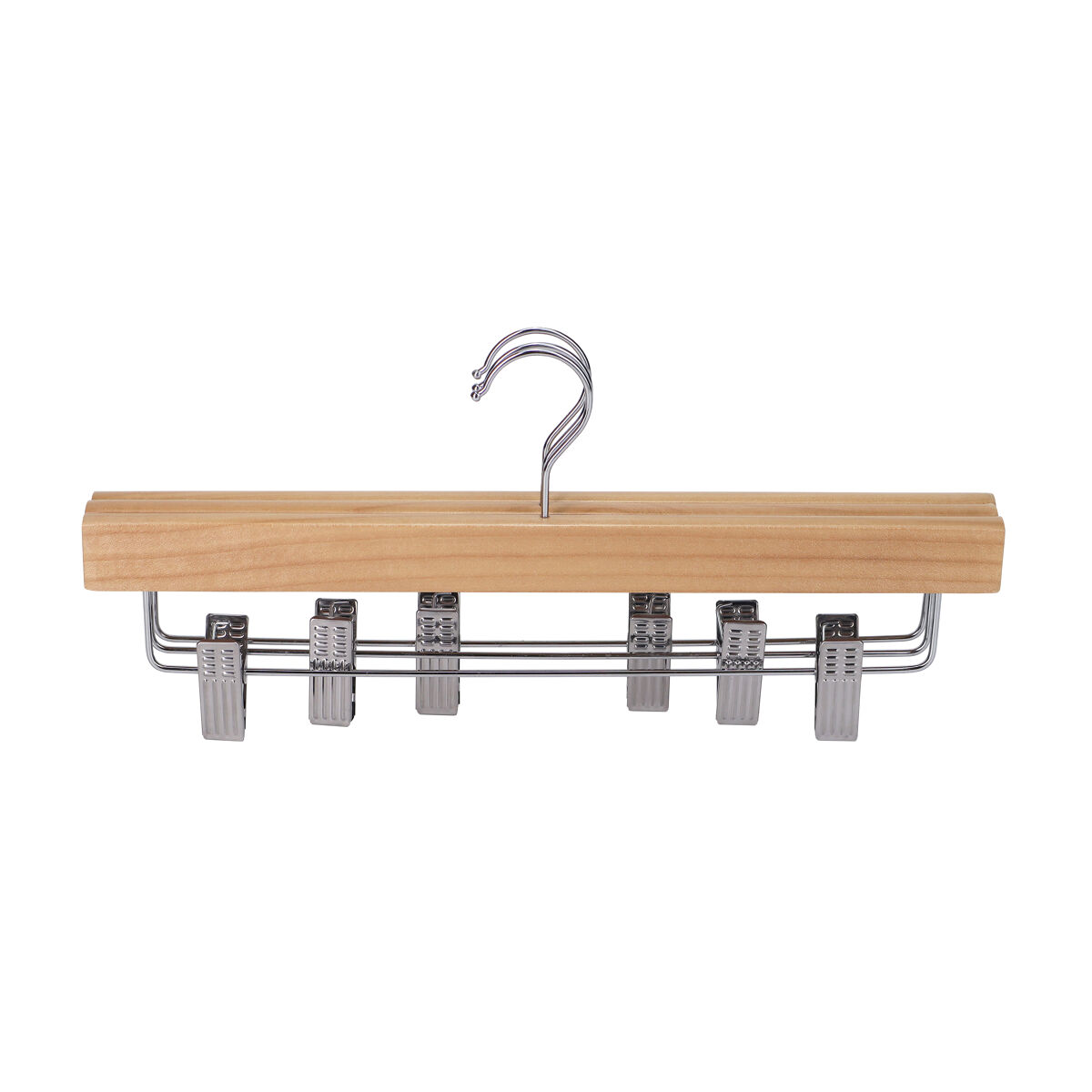 Set de 3 perchas pantalón PINZA 16x35,5x1,2cm metal y madera