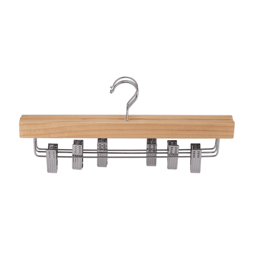 Conjunto 3 cabides para calças PINZA 16x35,5cm metal e madeira