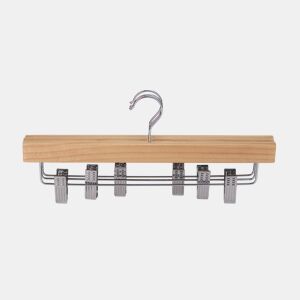 Conjunto 3 cabides para calças PINZA 16x35,5cm metal e madeira