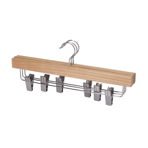 Conjunto 3 cabides para calças PINZA 16x35,5cm metal e madeira