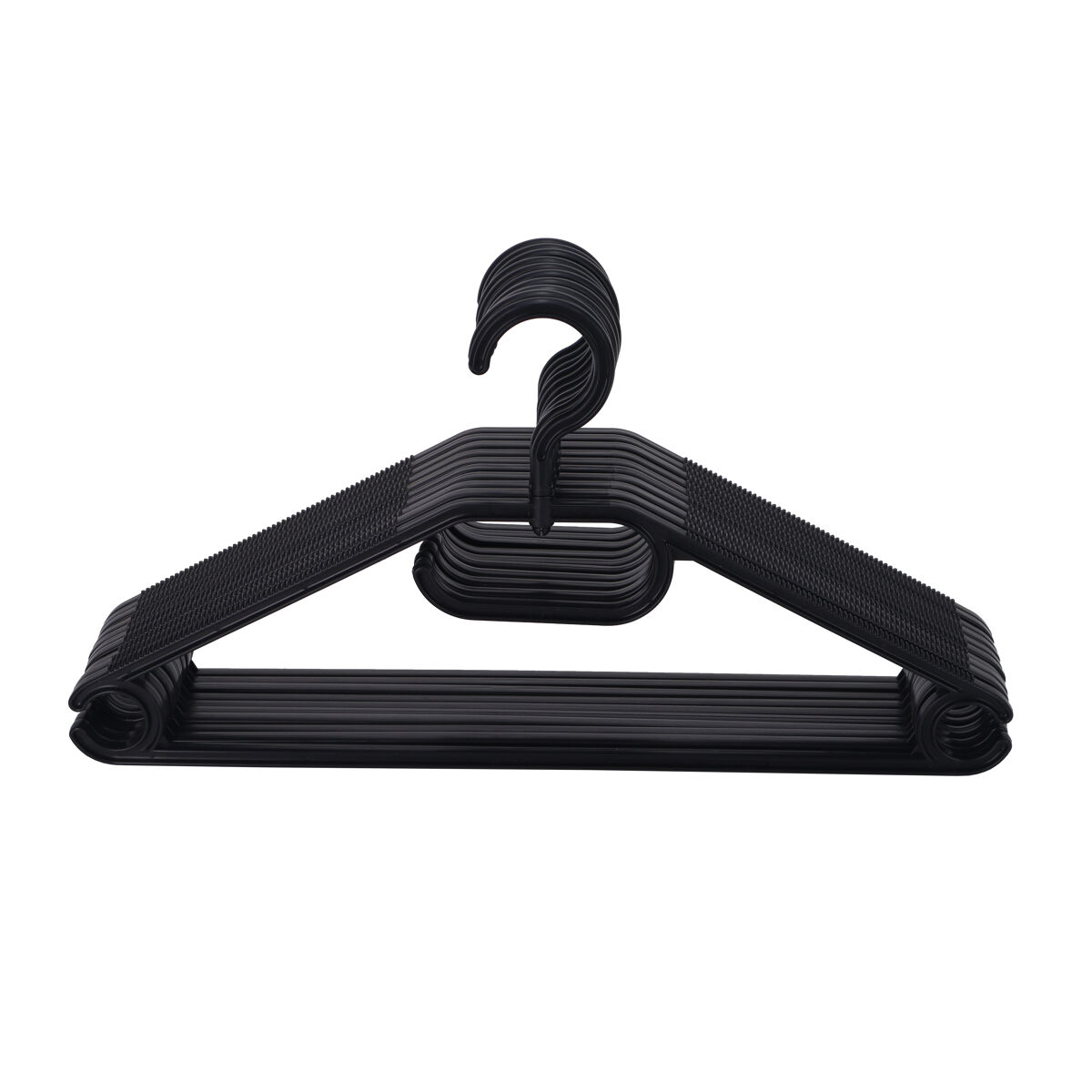 Set 10 perchas PLASTIKO 20,8x40x0,8cm color negro