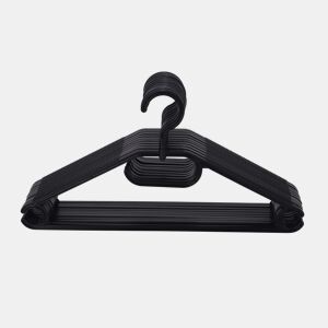 Conjunto de 10 cabides PLASTIKO 20,8x40x0,8cm cor preto