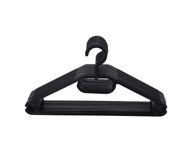 Set 10 perchas plastiko 20,8x40x0,8cm color negro - conforama
