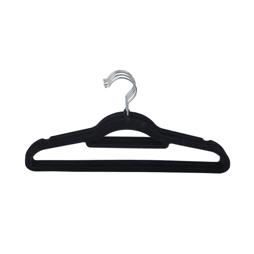Conjunto de 5 cabides VELVET 22x41x0,5cm cor preto
