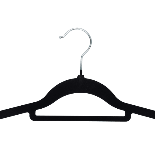 Conjunto de 5 cabides VELVET 22x41x0,5cm cor preto