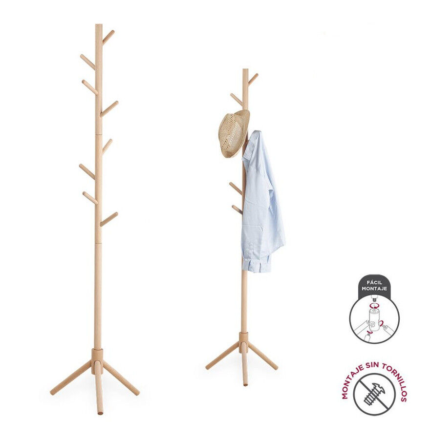 Perchero BLAIR II 175cm 8 ganchos madera