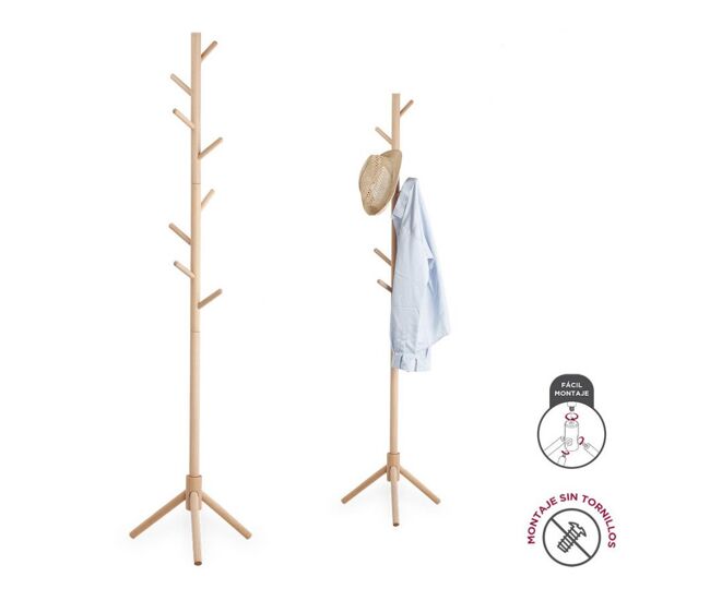 Perchero blair ii 175cm 8 ganchos madera - conforama