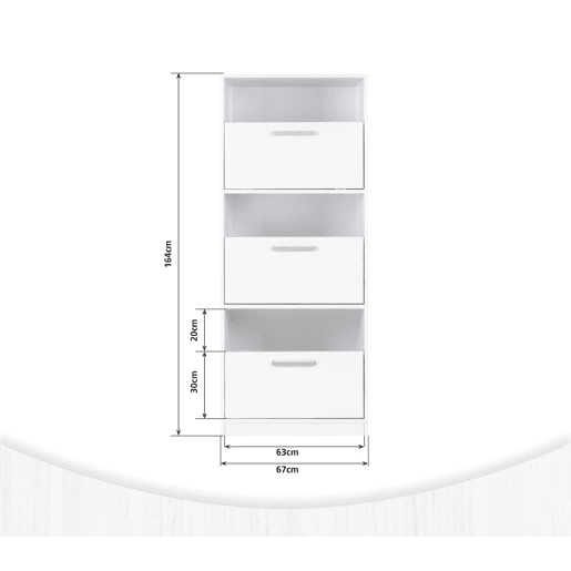 Módulo alto STIL com 3 portas 67x164cm branco Módulo alto STIL com 3 portas 67x164cm branco