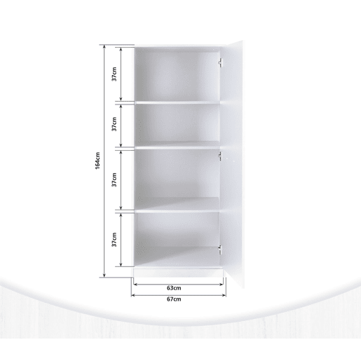 Módulo alto STIL com 1 porta e prateleiras 67x164cm branco Módulo alto STIL com 1 porta e prateleiras 67x164cm branco