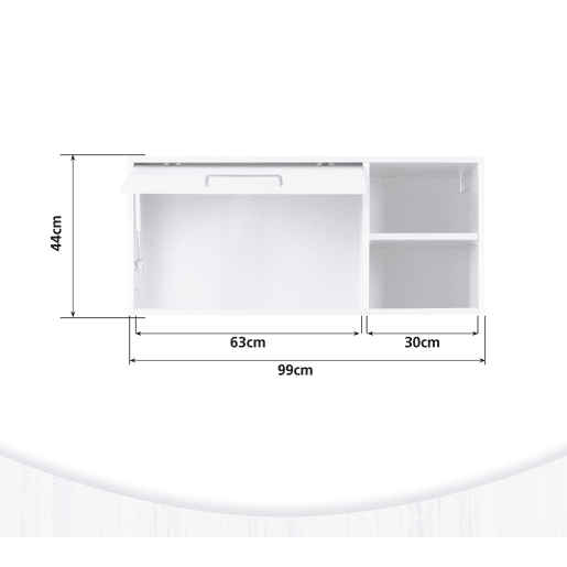 Módulo de parede STIL com 1 porta e prateleiras 99x44cm branco