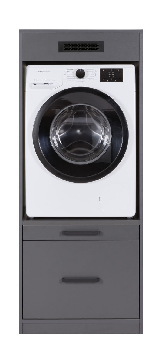 Módulo medio STIL para lavadora con 1 cajón 67x164cm  Gris Oscuro