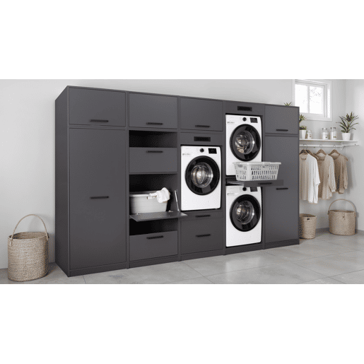 Módulo médio STIL para máquina da roupa 1 gaveta 67x164cm cinza