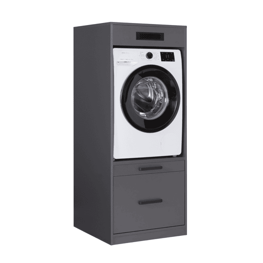 Módulo médio STIL para máquina da roupa 1 gaveta 67x164cm cinza