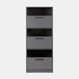 Módulo alto STIL com 3 portas 67x164cm cinza