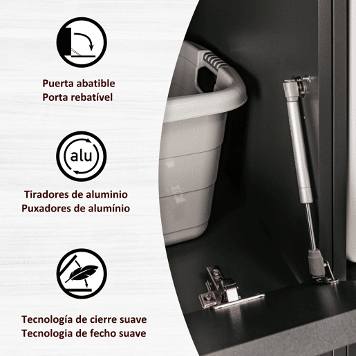 Módulo alto STIL com 3 portas 67x164cm cinza Módulo alto STIL com 3 portas 67x164cm cinza