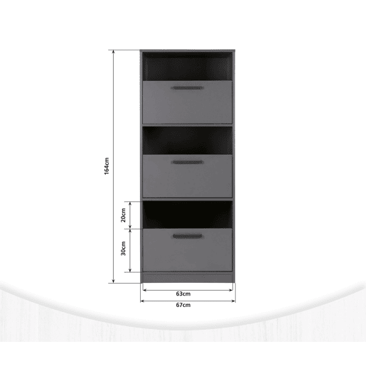 Módulo alto STIL com 3 portas 67x164cm cinza Módulo alto STIL com 3 portas 67x164cm cinza
