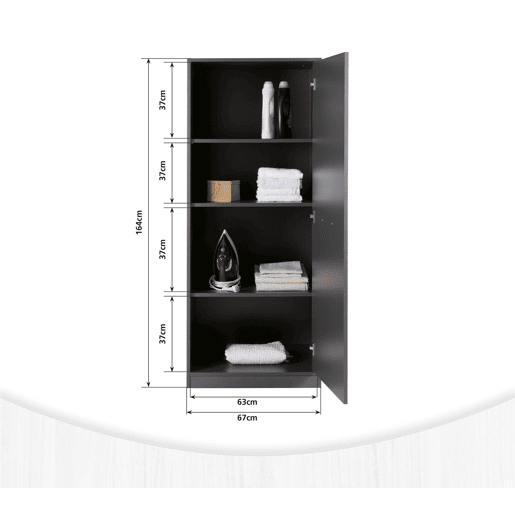 Módulo alto STIL com 1 porta e prateleiras 67x164cm cinza Módulo alto STIL com 1 porta e prateleiras 67x164cm cinza