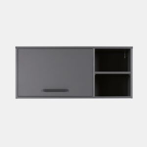 Módulo de parede STIL com 1 porta e prateleiras 99x44cm cinza
