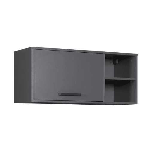 Módulo de parede STIL com 1 porta e prateleiras 99x44cm cinza Módulo de parede STIL com 1 porta e prateleiras 99x44cm cinza