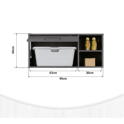 Módulo de parede STIL com 1 porta e prateleiras 99x44cm cinza Módulo de parede STIL com 1 porta e prateleiras 99x44cm cinza