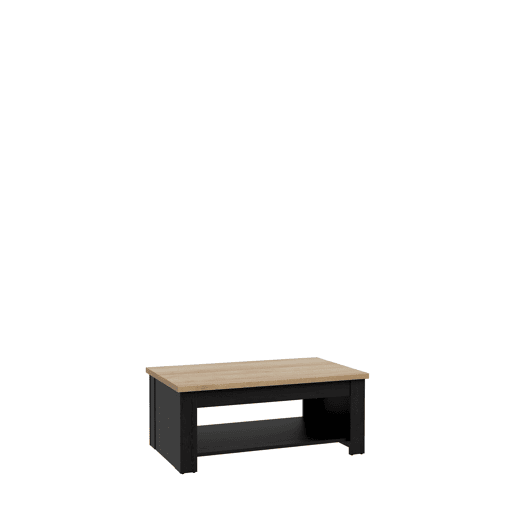 Mesa de centro elevável VERONA preto e madeira Mesa de centro elevável VERONA preto e madeira