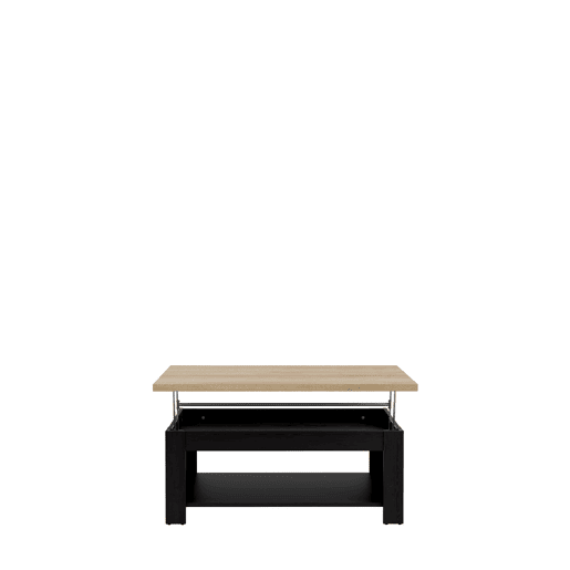 Mesa de centro elevável VERONA preto e madeira Mesa de centro elevável VERONA preto e madeira