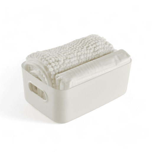 Conjunto de cortina e tapete SHOWER branco Conjunto de cortina e tapete SHOWER branco