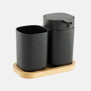 Conjunto de banho WASHBASIN saboneteira e copo preto