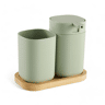 Conjunto de banho WASHBASIN saboneteira e copo verde