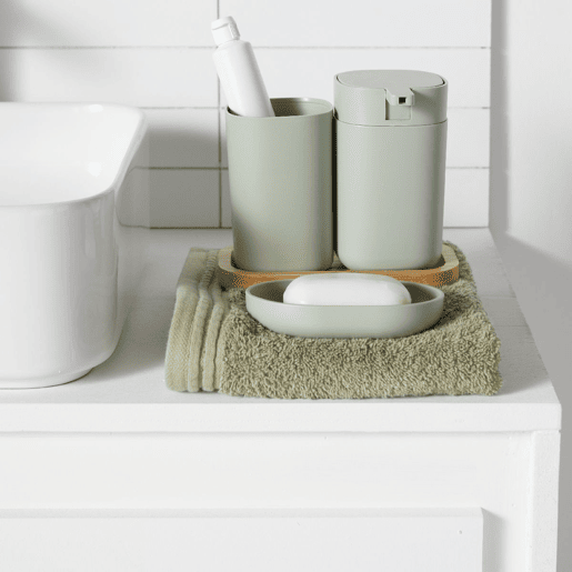 Conjunto de banho WASHBASIN saboneteira e copo verde