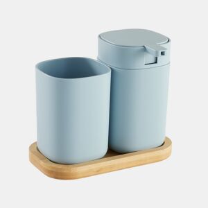 Conjunto de banho WASHBASIN saboneteira e copo azul