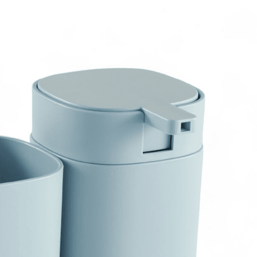 Conjunto de banho WASHBASIN saboneteira e copo azul