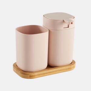 Conjunto de banho WASHBASIN saboneteira e copo rosa