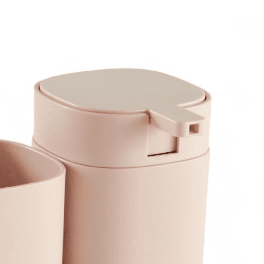 Conjunto de banho WASHBASIN saboneteira e copo rosa