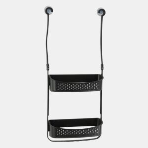 Suporte para acessórios BAÑO com 2 prateleiras preto