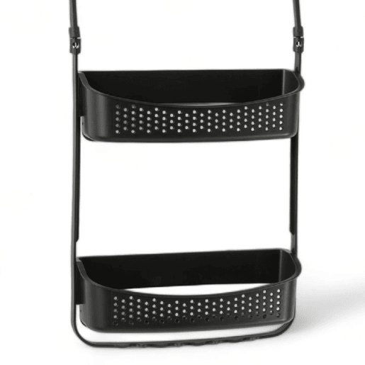 Suporte para acessórios BAÑO com 2 prateleiras preto
