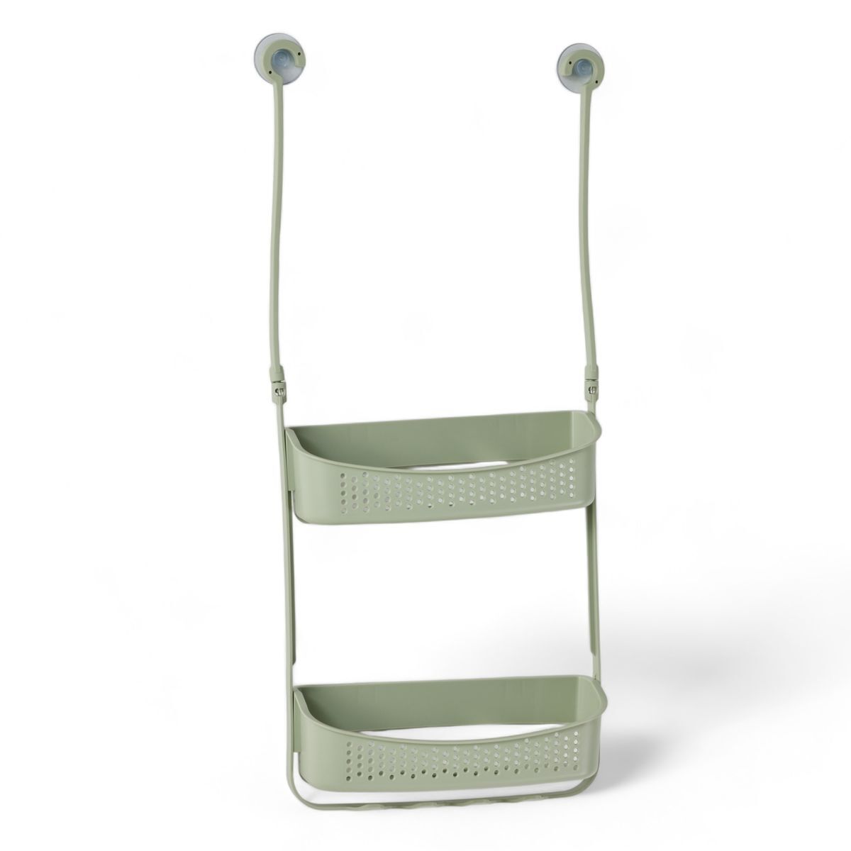Colgador accesorios baño 2 estantes color verde