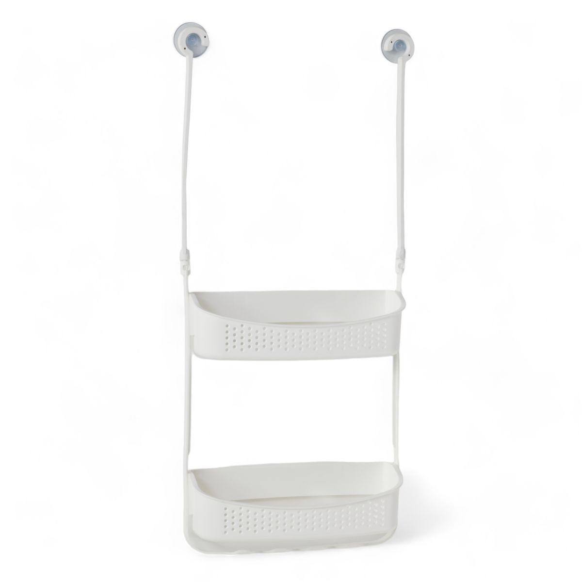 Colgador accesorios baño 2 estantes color blanco