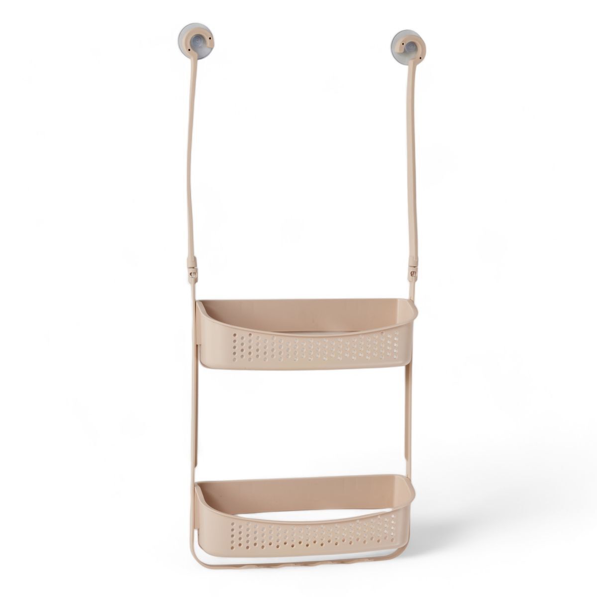 Colgador accesorios baño 2 estantes color rosa