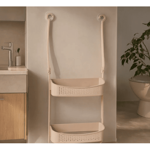 Suporte para acessórios BAÑO com 2 prateleiras rosa