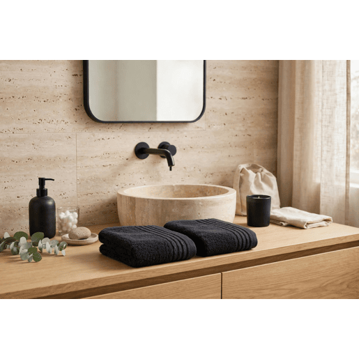 Conjunto de 2 luvas BAÑO em algodão preto Conjunto de 2 luvas BAÑO em algodão preto
