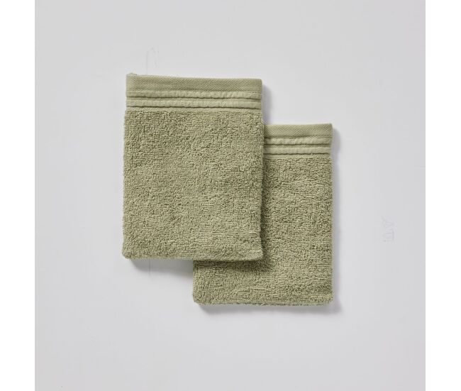 Set 2 guantes algodón baño color verde