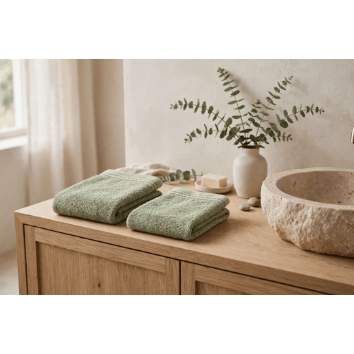 Conjunto de 2 luvas BAÑO em algodão verde